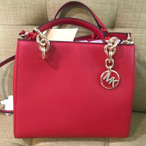 Michael kors synthia satchel bag red - Picture 4 of 7